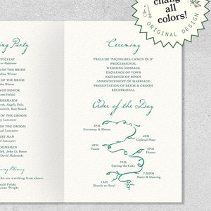 Wedding Ceremony Booklet Template, Order of Service, Vintage ...