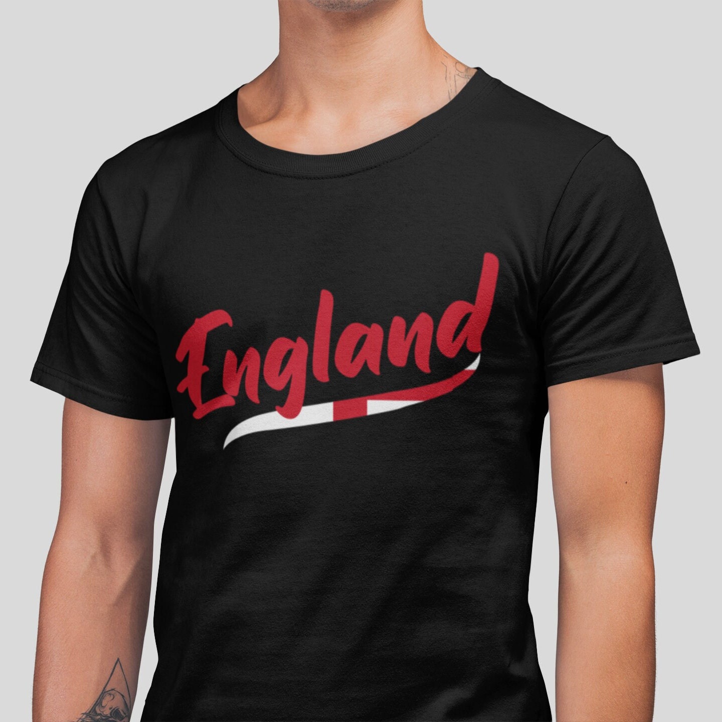 Discover Adult ENGLAND Country Flag Name Football T-Shirt