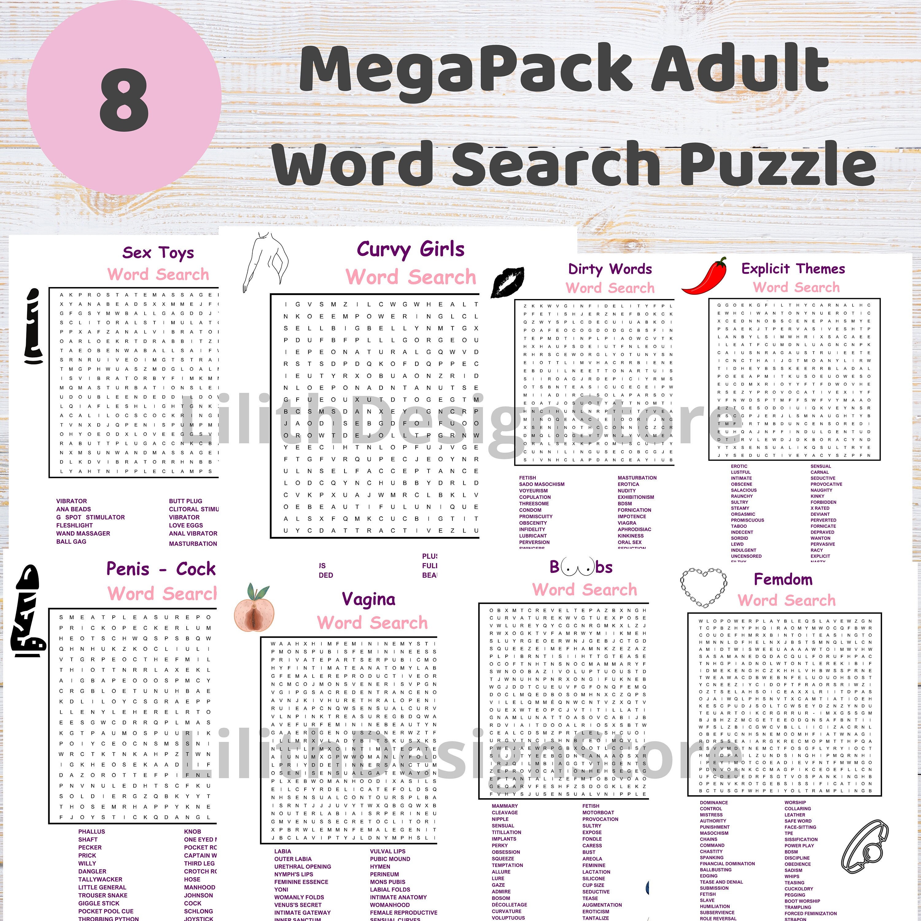 Boobs Word Search Puzzle Adult NSFW Printable Instant Download