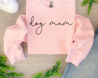 Schreibschrift Handschrift Hundemama Sweatshirt | Hunde Mama Pullover | Hund Liebhaber Geschenk