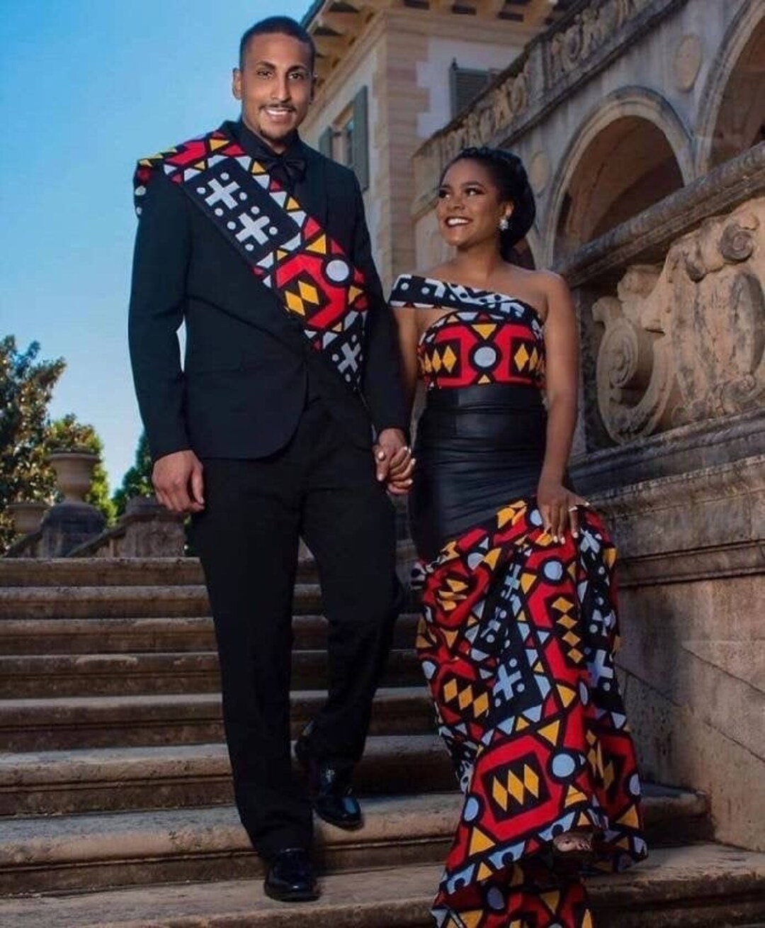 African Couple Prom Clothingafrican Floor Length Mermaid Etsy 