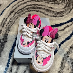 Air Force 1 personalizadas de Minnie Mouse, zapatillas personalizadas de Minnie Mouse, zapatillas personalizadas, zapatos personalizados