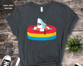 Grappig poolhaai-T-shirt: cadeau biljarter