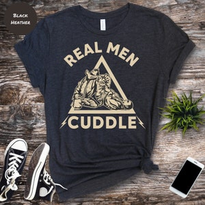 Real Men Cuddle Funny Vintage Vintage shirt for Jiu Jitsu Players