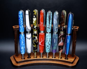 Handgedraaide acrylbalpen • Hervulbare ambachtelijke pen - 2"