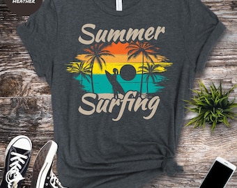 Zomersurf-T-shirt: Sunset Beach-shirt met print