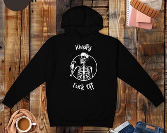 Kindly fuck off skelet hoodie - statement sarcastische humor