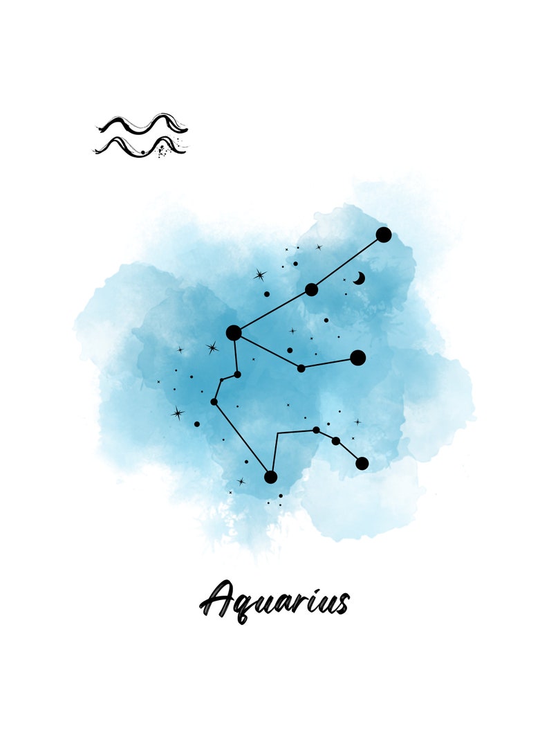 12 Zodiac Sign Poster Set, Zodiac, Astrology, Digital Art, Digital