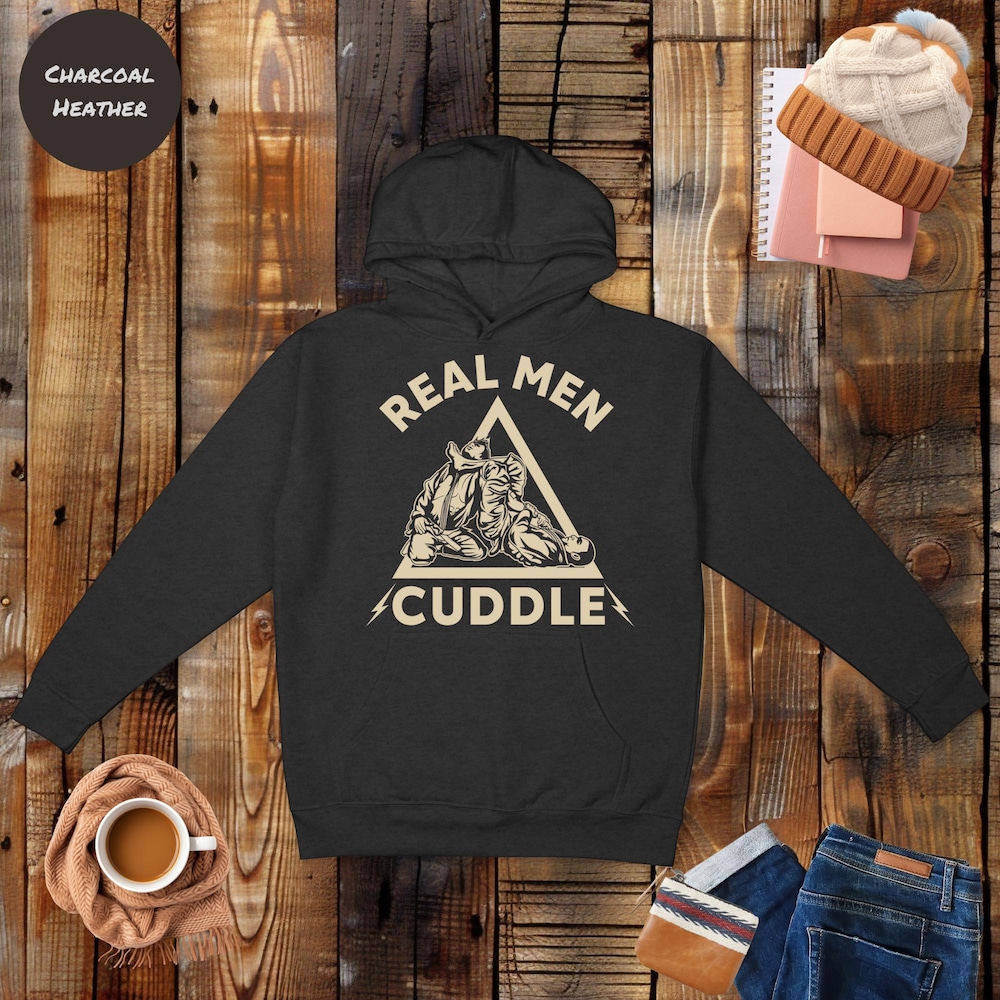 Real Men Cuddle Funny Vintage Sweatshirt, Vintage Hoodie For Jiu Jitsu Players New Hoodie