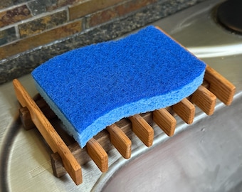 Handmade Walnut & Red Oak Sponge Holder: Kitchen Sink Tray