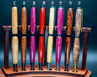 Handgemaakte houten pen | Exotisch en binnenlands hardhout | Uniek door draaibank gedraaid cadeau voor schrijvers, managers en verzamelaars