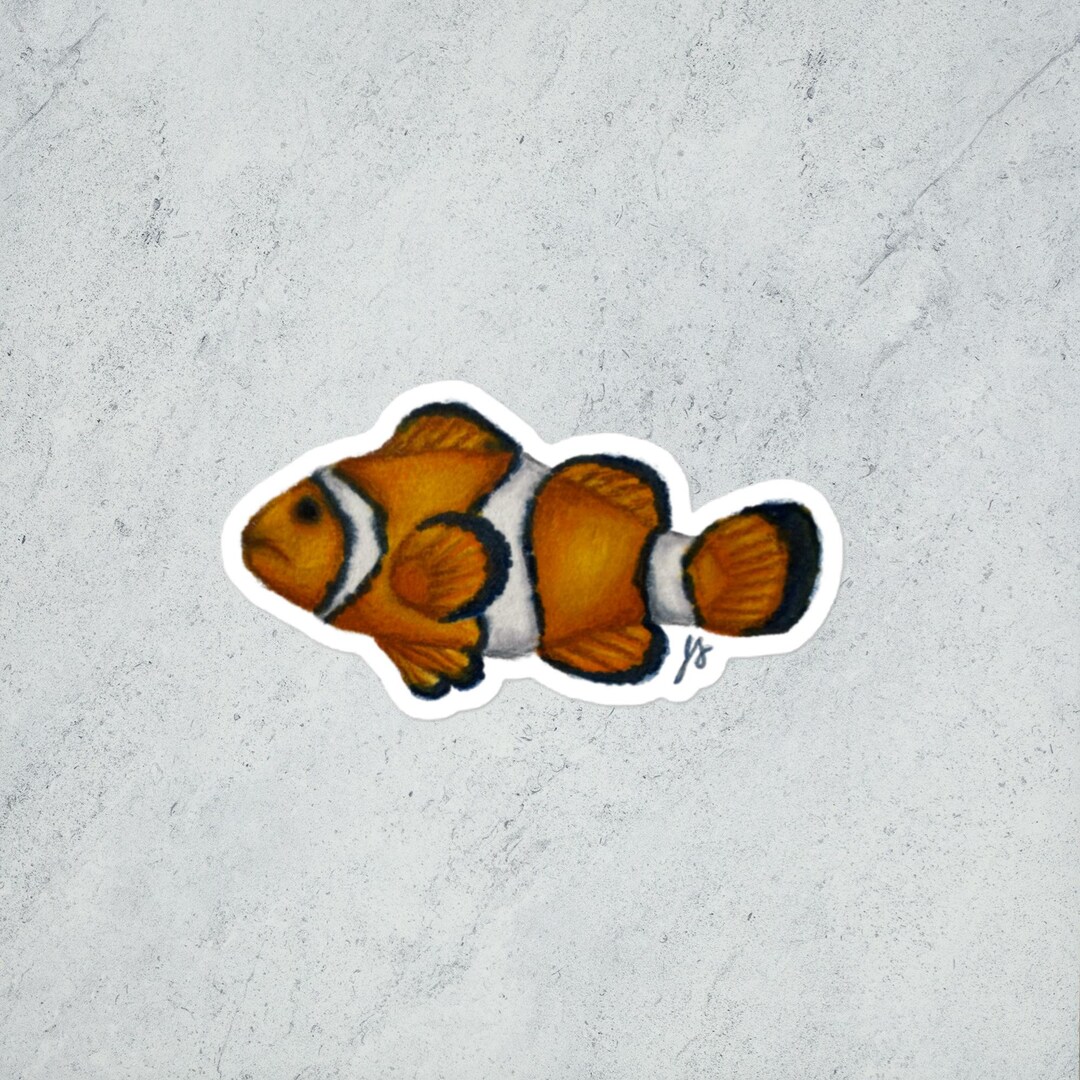 Clownfish Bubble-free Stickers, Vinyl Sticker, Art Print, Summer ...