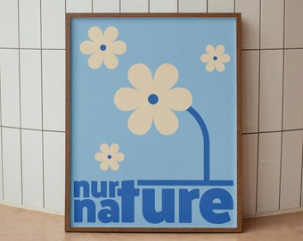 Impresión artística "Nurture Nature" (descarga imprimible), activismo ambiental, ilustración, decoración de pared