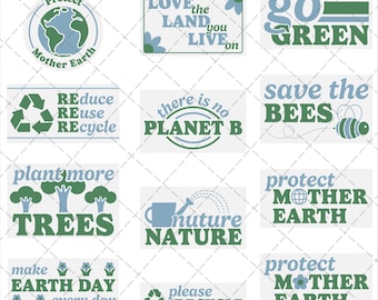 Earth Day SVG Bundle | Sustainability Clipart (Digital Download)