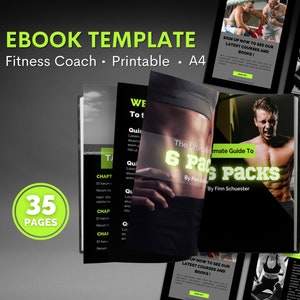 Fitness Ebook Template, Fitness workbook template canva, Personal trainer workout ebook template, Gym Coach Ebook
