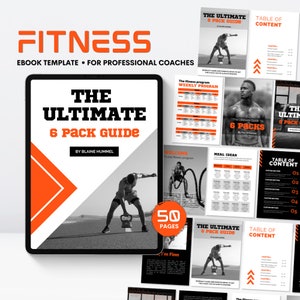 Fitness Ebook Template, Ebook Template, Fitness Coach Template Guide, 50 pages