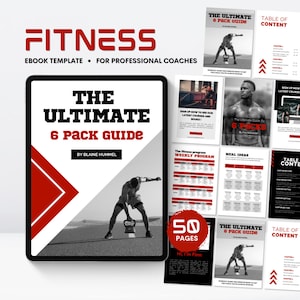 Fitness Ebook Template, Ebook Template, Fitness Coach Template Guide, 50 pages