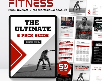 Fitness Ebook Vorlage, Ebook Vorlage, Fitness Coach Template Ratgeber, 50 Seiten