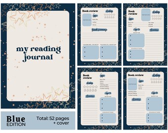 Digital Reading Journal, Printable Book Reading Log, Digital Book Review Journal, Book Reading Planner, Reading Tracker,  Goodnotes journal