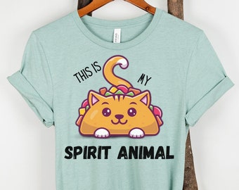 Este es mi animal espiritual, camisa de gato divertida, camisa de amante de los gatos, regalo de mamá gata, camisa de amante de los tacos, camisa de taco de gato, camisa de amante de la comida