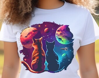 space cat shirt, space lover gift, space lover shirt, cat lover gift, outer space shirt, astronomy shirt, funny cats shirt, cat mom gift