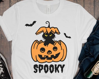 spooky cat shirt, halloween cat shirt, black cat shirt, funny halloween shirt, cat lover shirt, black cat shirt, cat mom shirt, gift for mom