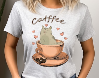Catffee, cat coffee shirt, cat lover shirt, cat mom shirt, coffee lover shirt, coffee cat shirt, cute cat shirt, funny cat shirt