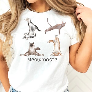 Meowmaste, cat yoga shirt, namaste shirt, cat lover gift, gift for her, yoga lover shirt, yoga gift, cat and yoga shirt, funny cat shirt