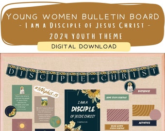2024 Young Women’s Theme Bulletin Board Bundle LDS - Wall Art, Poster, Scripture Youth Theme - 18x24, 11x17, 8.5x11