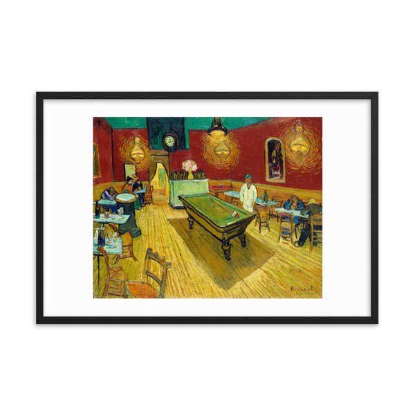 Le cafe de nuit (The Night Cafe) (1888) by Vincent van Gogh, Framed Print, Framed Wall Art, Classic Painting