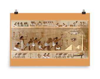 Egyptian UFO Hieroglyphs Poster