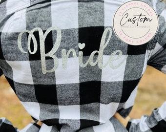 Bride flannel shirt | bridesmaid flannel shirt | custom flannel shirt |