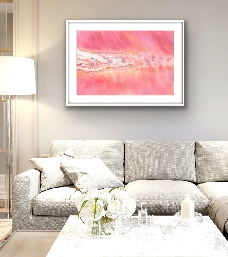 Pink Abstract Art, Large Abstract Print, Watercolor Painting ...