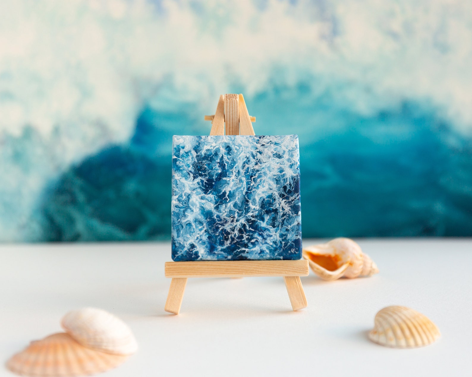 Miniature Painting Ocean Mini Painting Original Art Acrylic Tiny Beach ...