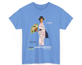 Aeroflot Soviet airlines Unisex Heavy Cotton Tee