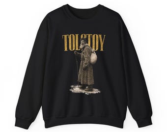 Tolstoy Grafik-Sweatshirt | Vintage Autor Illustration
