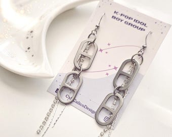 Kpop Idol Soda Tab Dangle Earrings | Stainless Steel Unisex Jewelry