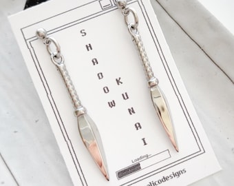 Shadow Kunai Earrings – Stainless Steel Dagger Drops, Edgy Alt Jewelry, Anime Inspired Street Style Accessories