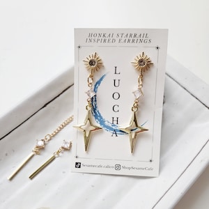 Luocha Earrings | Honkai Star Rail Inspired Earrings | Cosplay Earrings | Handmade Earrings | Designer Jewelry | Unisex Earring