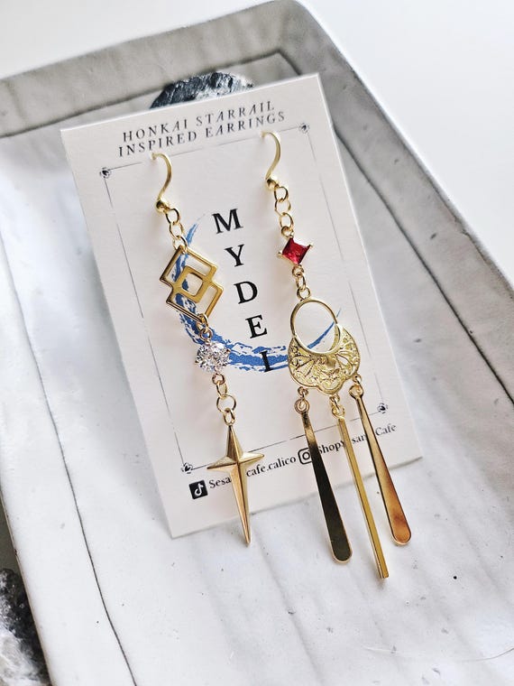 Mydei Earrings | Honkai Star Rail Inspired | Cosplay Accessory | Handmade Earrings | Unisex Style | Elegant Jewelry | HSR | Cafe Calico