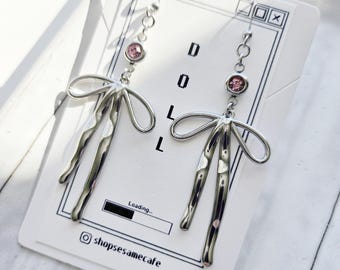 Coquette Bow Earrings | Stainless Steel | Dainty Jewelry | Elegant Earrings | Y2k Aesthetic | Feminine Jewelry | Girly Jewelry |