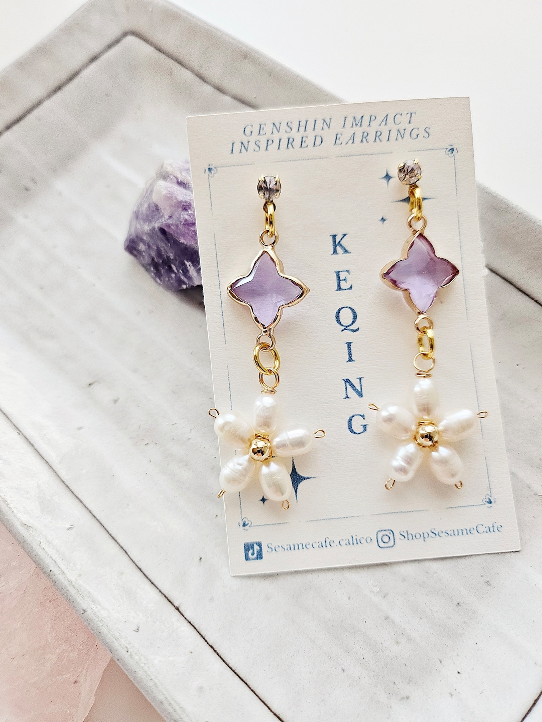 Keqing Earrings Genshin Impact Dressy Earrings Special Occasion