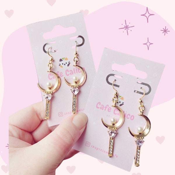 Magical Moon Scepter Earrings | Summer Kawaii Collection | Magical Girl | Handmade Earrings | Cute Jewelry | Gift for Her