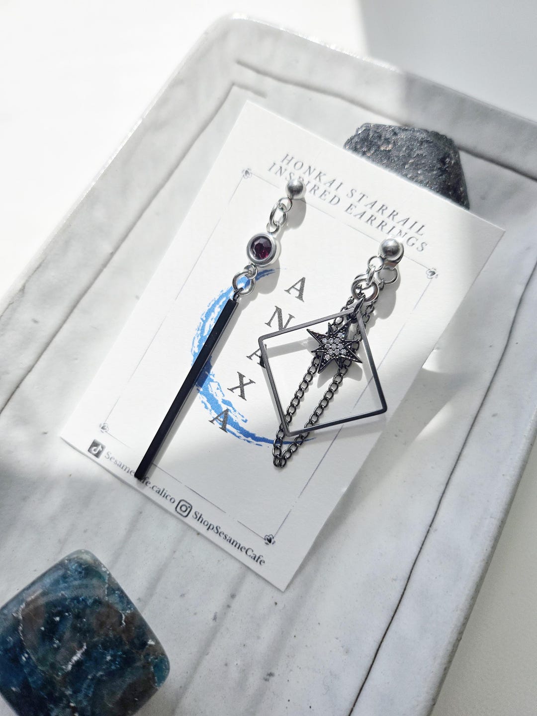 Anaxa Earrings Silver | Honkai Star Rail Inspired Jewelry | Fandom Wear | Unisex Accessories | Dangle Earrings | - Etsy