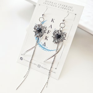 Boucles d'oreilles Kafka | Boucles d'oreilles inspirées du rail étoilé Honkai | Boucles d'oreilles cosplay | Boucle d'oreille faite main | Bijoux de créateur | Boucle d'oreille unisexe | Produits dérivés du TGV