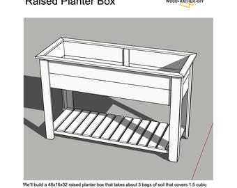 Raised Garden Bed with Shelf DIY digital plan