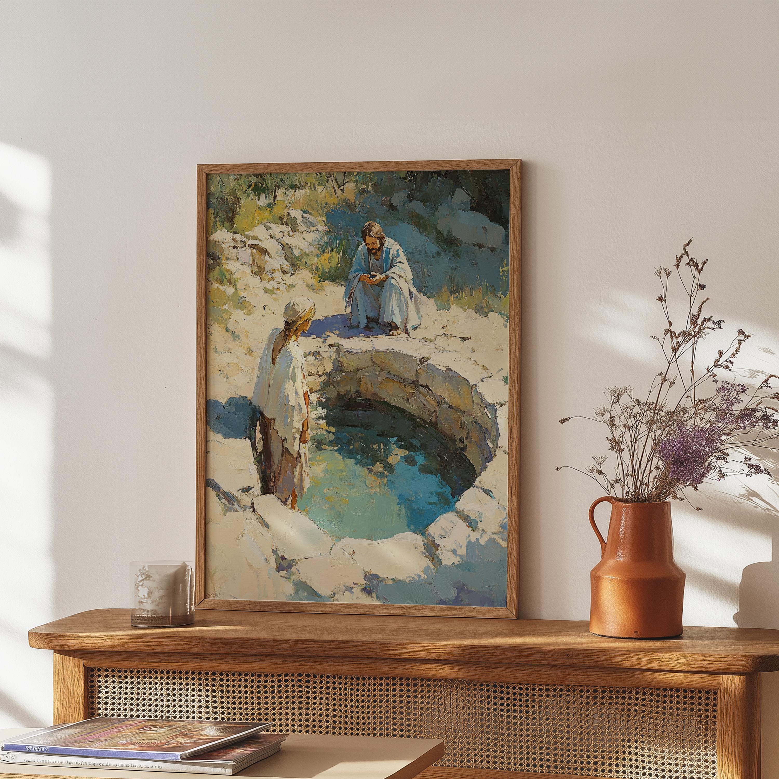 Jesus and Samaritan Woman at the Well Oil Painting (digital Download ...