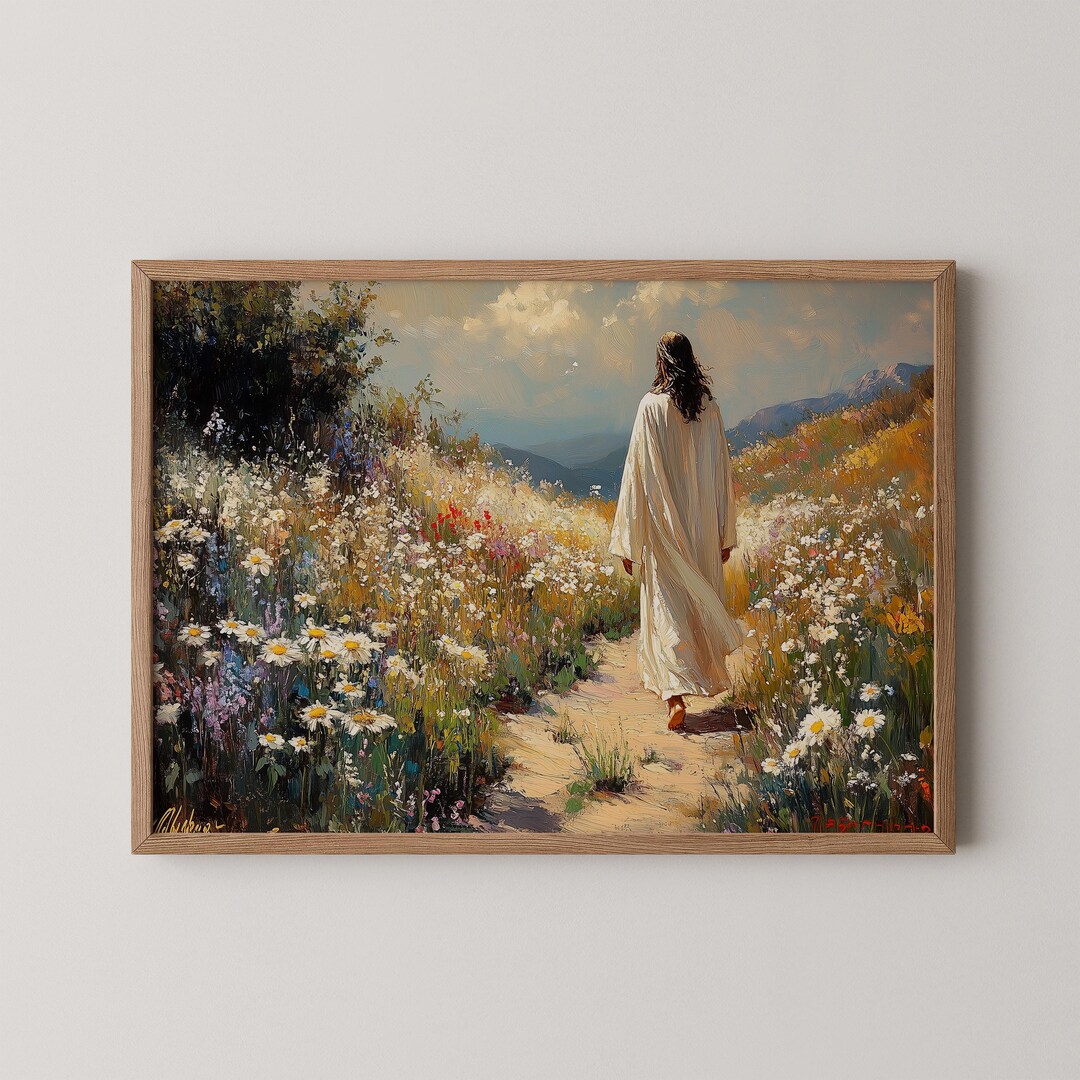Spring Valley Images With Scriptures Jesus Walking Through a Valley in Spring - Peaceful Biblical Landscape ...