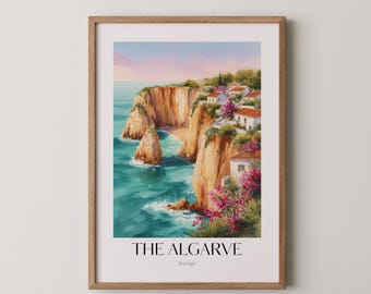 Algarve Portugal Print: Vibrant Coastal Beach Art (Digital Download)