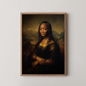 Mona Lisa Reimagined Print Vintage Wandkunst Renaissance Gemälde Druckbares zeitloses Dekor für Wohnzimmer Büro Digitaler Download 587